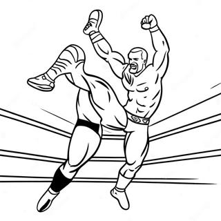 Wwe Wrestler Jumping On Opponent Coloring Page 16983-14299