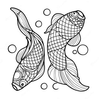 Colorful Koi Fish Swimming In A Pond Coloring Page 17024-14321