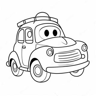 Cute Cartoon Car Coloring Page 17054-14345