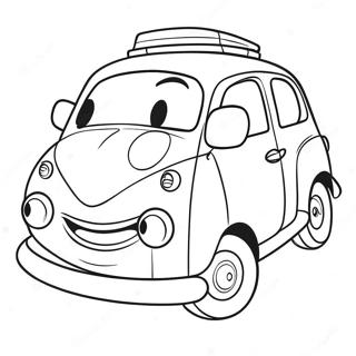 Cute Cartoon Car Coloring Page 17054-14346