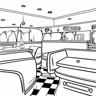 1950s Classic Diner Coloring Page 17124-14403