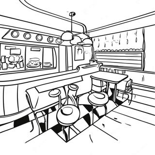 1950s Classic Diner Coloring Page 17124-14404