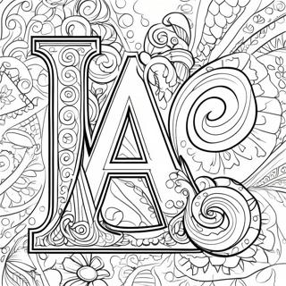 W Letter With Colorful Patterns Coloring Page 17134-14409