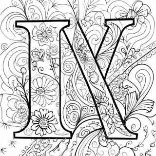 W Letter With Colorful Patterns Coloring Page 17134-14411