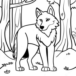 Majestic Timberwolf In The Forest Coloring Page 17184-14450