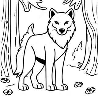 Majestic Timberwolf In The Forest Coloring Page 17184-14452