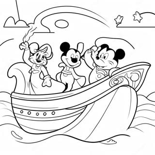 Magical Disney Characters On A Cruise Coloring Page 17194-14457