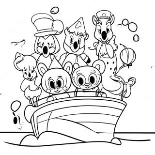 Magical Disney Characters On A Cruise Coloring Page 17194-14458