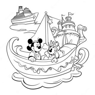 Magical Disney Characters On A Cruise Coloring Page 17194-14459