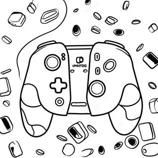 Colorful Nintendo Switch Controller Coloring Page 1722-1379