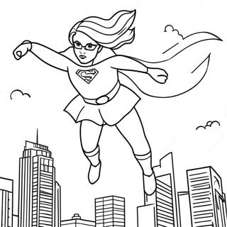 Supergirl Flying High Coloring Page 17264-14513