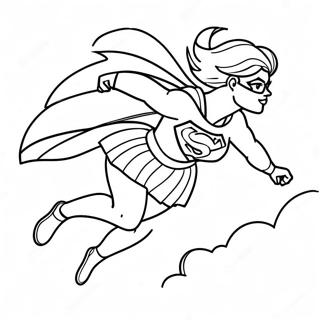 Supergirl Flying High Coloring Page 17264-14516