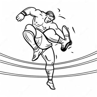 Wwe Wrestler Jumping On Opponent Coloring Page 17284-14531