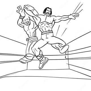 Wwe Wrestler Jumping On Opponent Coloring Page 17284-14532