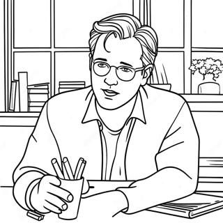 Chandler Bing Funny Moment Coloring Page 17305-14537