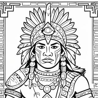 Aztec Warrior Coloring Page 17314-14541