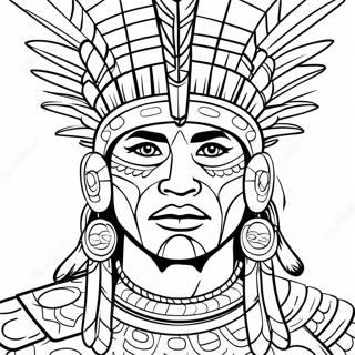 Aztec Warrior Coloring Page 17314-14544