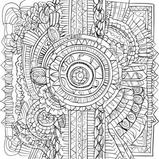 Intricate Aztec Patterns Coloring Page 17315-14545