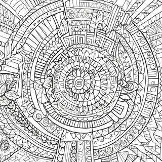 Intricate Aztec Patterns Coloring Page 17315-14547