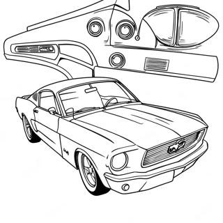 Classic Mustang Car Coloring Page 17355-14577