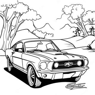 Classic Mustang Car Coloring Page 17355-14578