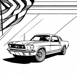 Classic Mustang Car Coloring Page 17355-14579