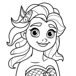 Elsa Mermaid Coloring Pages