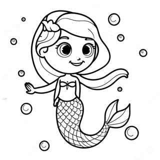 Elegant Elsa Mermaid Underwater Scene Coloring Page 17365-14585