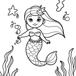 Elegant Elsa Mermaid Underwater Scene Coloring Page 17365-14586