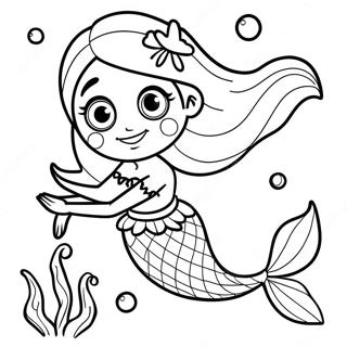 Elegant Elsa Mermaid Underwater Scene Coloring Page 17365-14587