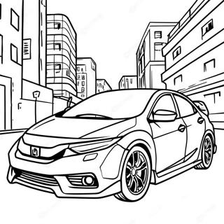 Honda Civic In Action Coloring Page 17375-14593