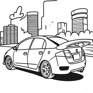 Honda Civic In Action Coloring Page 17375-14594