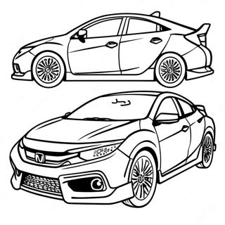 Honda Civic In Action Coloring Page 17375-14595