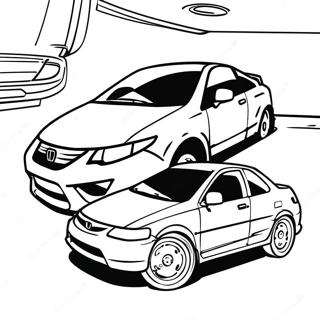 Honda Civic In Action Coloring Page 17375-14596