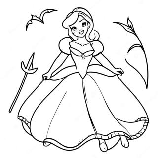 Cinderella In Spooky Costume Coloring Page 17425-14633