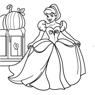 Cinderella In Spooky Costume Coloring Page 17425-14634