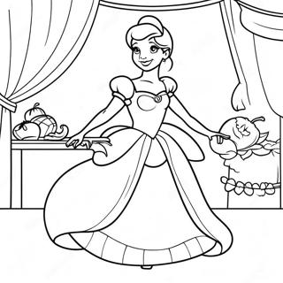 Cinderella In Spooky Costume Coloring Page 17425-14635