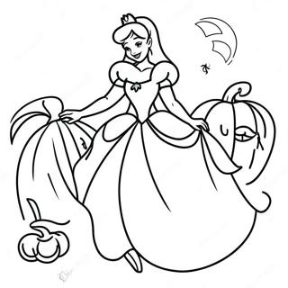 Cinderella In Spooky Costume Coloring Page 17425-14636