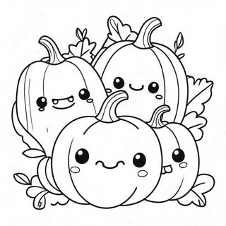 Cute Pumpkin Family Coloring Page 1742-1394