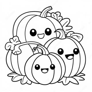 Cute Pumpkin Family Coloring Page 1742-1396