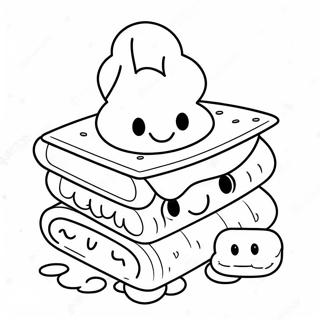 Cute S Mores With Smiling Faces Coloring Page 17445-14650