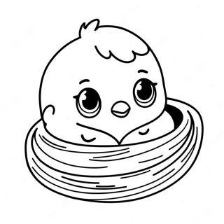 Fluffy Baby Bird Nesting Coloring Page 17495-14691