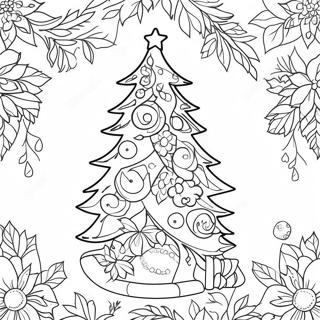 Festive Yule Tree Coloring Page 17525-14714