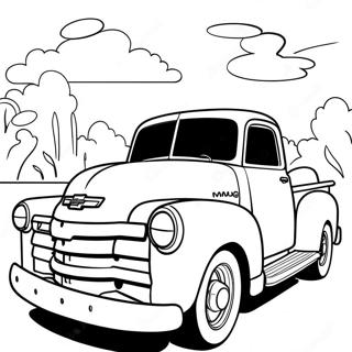 Classic Chevy Truck Coloring Page 1752-1401