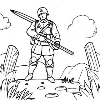 Brave Soldier In Combat Coloring Page 17545-14729