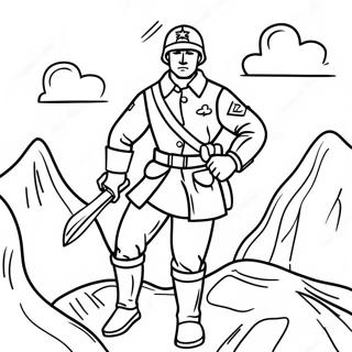 Brave Soldier In Combat Coloring Page 17545-14730