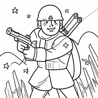 Brave Soldier In Combat Coloring Page 17545-14731