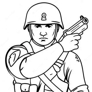 Brave Soldier In Combat Coloring Page 17545-14732