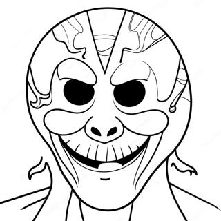 The Fiend In Spooky Mask Coloring Page 17555-14737