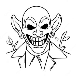 The Fiend In Spooky Mask Coloring Page 17555-14740